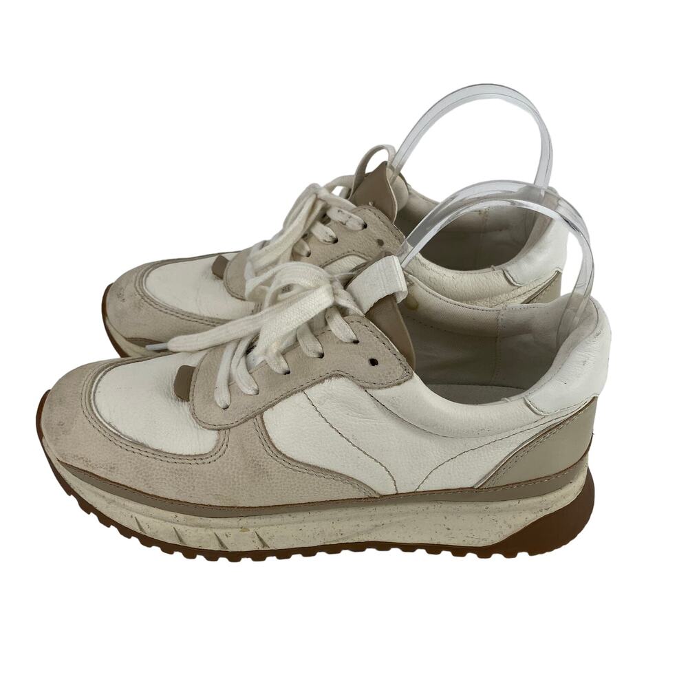 Madewell Kickoff Trainer women 7.5 Neutral Colorblock Leather laceup Sneakers - Picture 2 of 9